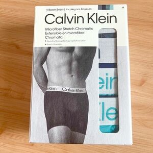 Calvin Klein Microfiber Stretch Men’s Boxer Brief Med 4 Pack Gray/Blue